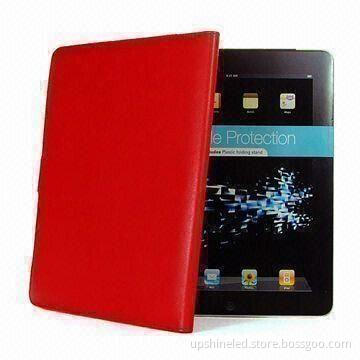 Leather Cases/Covers for Apple's iPad, with Kickstand and Magnetic Flip Closure